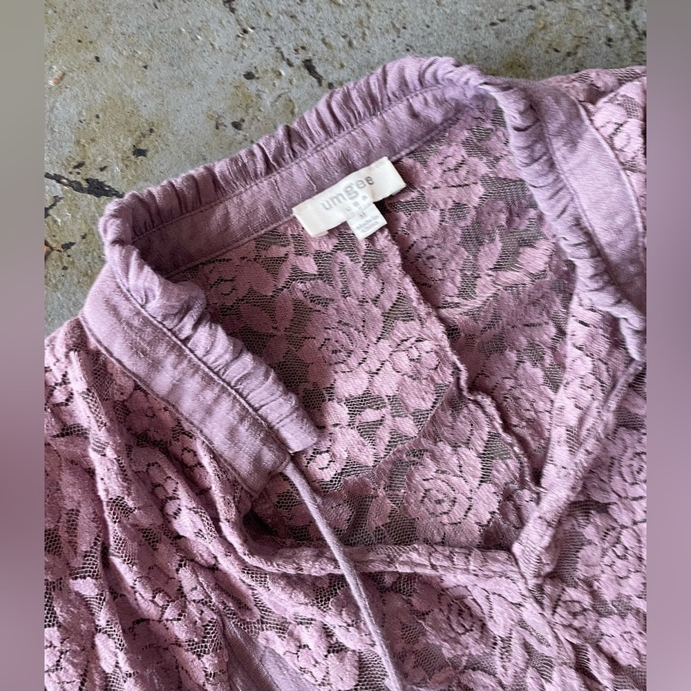 Umgee Mauve Bohemian Long Sleeve Lace Detail Women's Dress Size Medium - Picture 4 of 9